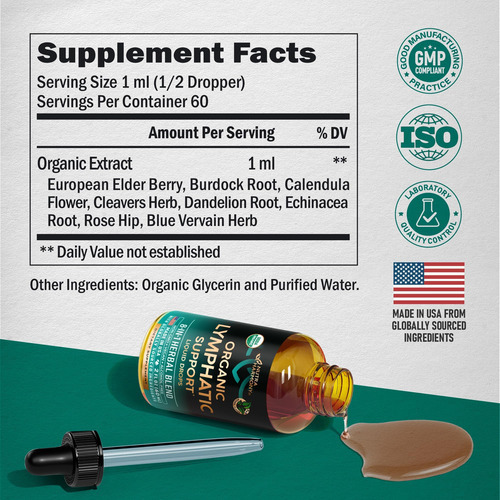 Suplemento De Drenagem Linfática Orgânica Do Usda - Echinace - Imagem 6