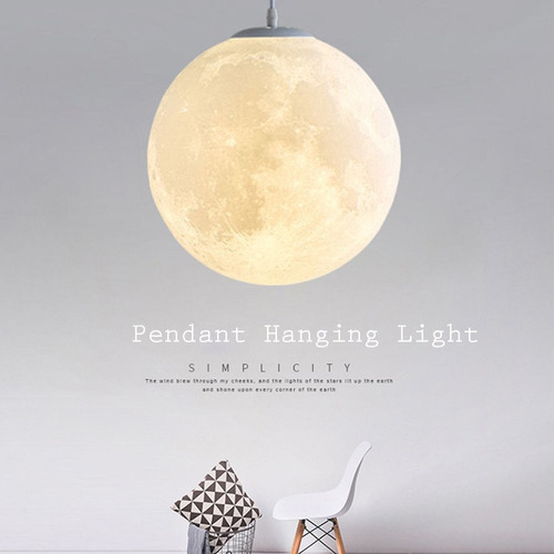Candeeiro Suspenso De Estilo Moderno Com Design De Lua Impre - Imagem 6