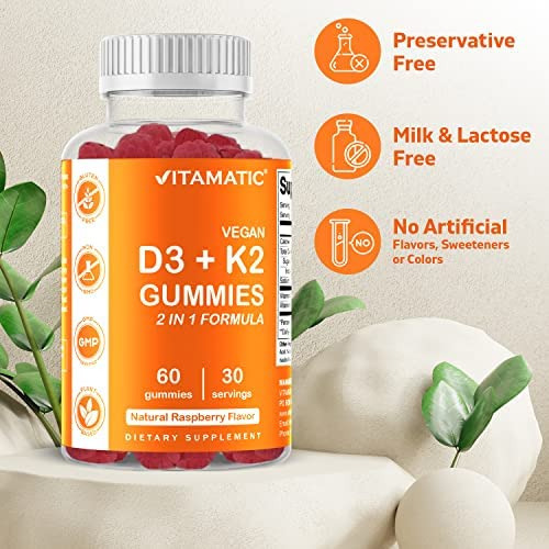 Gomas Vitamínicas De Vitamina D3 K2 - Contagem De 60 - Supor - Imagem 3