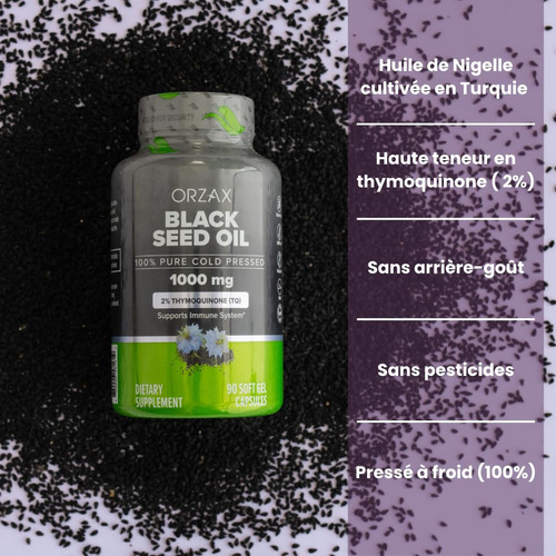 Suplemento De Óleo De Semente Preta Orzax 1000mg Orgânico 90 - Imagem 8