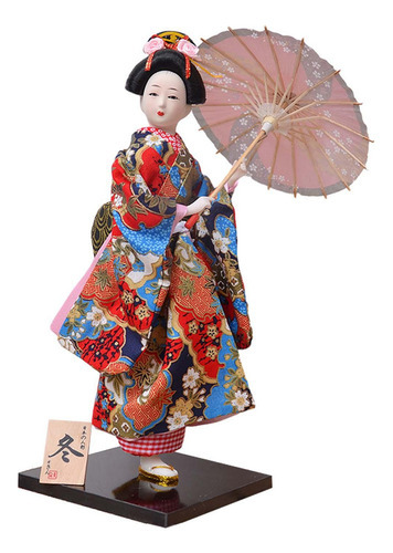 Bonecas Geisha Japonesas, Artesanato, 30cm, Bonecas Kimono, - Imagem 2