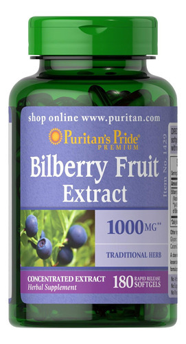 Extrato De Fruta De Mirtilo Premium Puritans Pride 250 Mg (e
