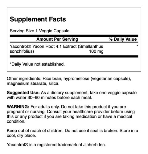 Swanson Yacontrol Yacon Raiz Extract 4: 1 100 Miligrams 90 V - Imagem 2