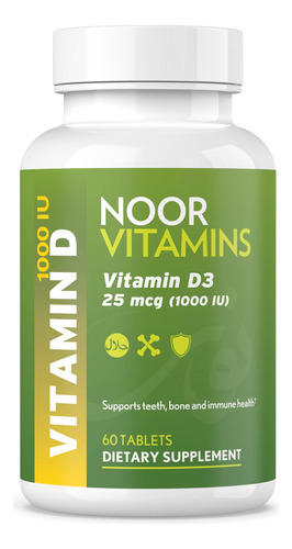 Noor Vitamins Halal Vitamina D, Halal Vitamina D3, Comprimi