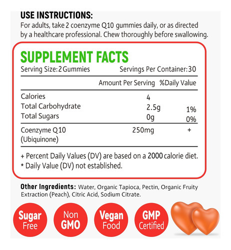 Zetelixia Coq10 Gummies, 5x Melhor Absorção Coenzima Q10 Par - Imagem 2