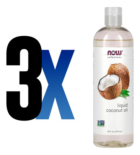 Óleo De Coco Líquido Now Foods Coconut 473ml Importado 3un - Imagem 2