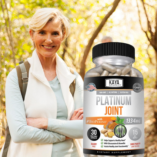Kaya Naturals Platinum Mobility Açafrão - Bioperina, Glucosa - Imagem 7