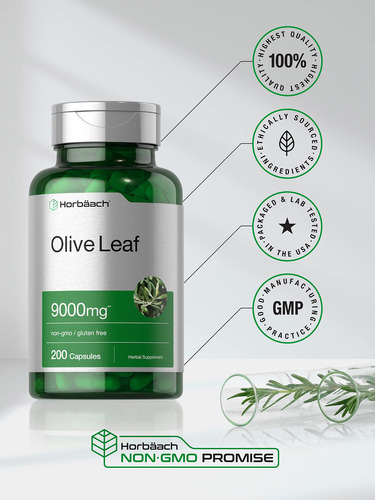 Suplemento De Extrato De Folha De Oliveira Horbäach 9000mg 2 - Imagem 5