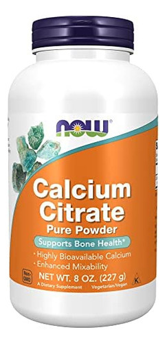 Suplementos Now, Citrato De Cálcio Em Pó, Cálcio Biodisponí