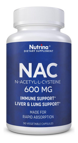 Nutrina Nac 600 Mg - Suplemento Nac Para Suporte Imunológico