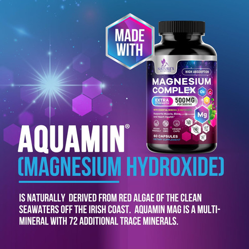 Complexo De Magnésio Suplemento 500mg - Alta Absorção Glicin - Imagem 5