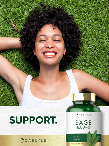 Suplemento De Sálvia Carlyle 1600mg | 180 Cápsulas | Alta Po - Imagem 5