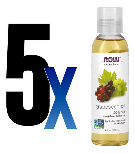 Óleo De Semente De Uva 118ml Now Foods Grapeseed Oil 5un - Imagem 2