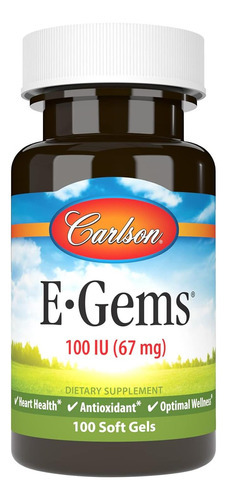 Carlson - E-gems, 100 Ui (67 Mg), Vitamina E De Fonte Natura