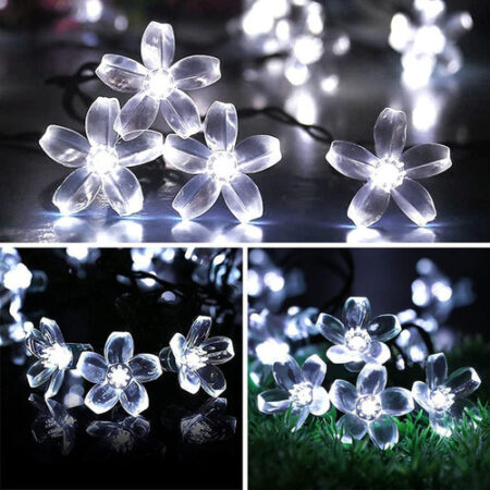5m Luzes Natal Ao Ar Livre Luz Solar Da Corda Da Flor 20led- - Imagem 26