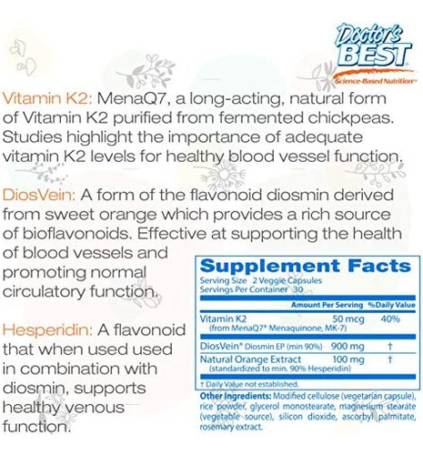 Doctors Best Vein Support Com Diosvein & Menaq7, Circulaçã - Imagem 4
