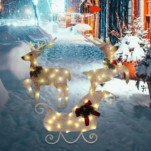 Decorações De Jardim Ao Ar Livre Com Arte Iluminada Elk - Imagem 4