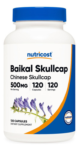 Suplemento Nutricost Baikal Skullcap 500 Mg 120 Cápsulas