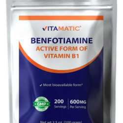 Pó Puro De Benfotiamina Vitamatic 600 Mg Por Porção - 100 Gr