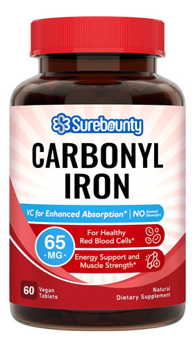 Ferro Carbonílico Surebounty, Com Vitamina C Natural, Suave