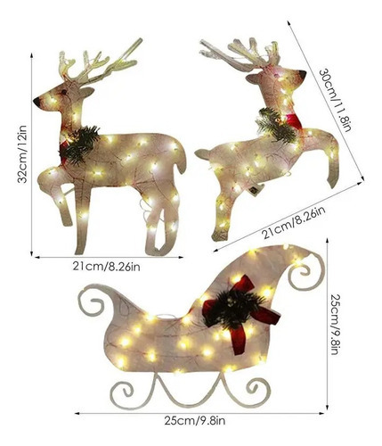 Novo Decorações De Jardim Ao Ar Livre Com Arte Iluminada Elk - Imagem 3