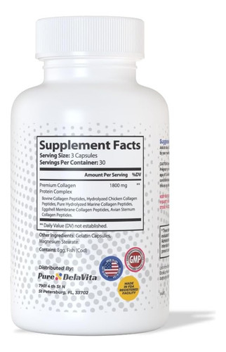 Suplemento Completo De Colágeno - 1800mg, Tipos I, Ii, Iii,