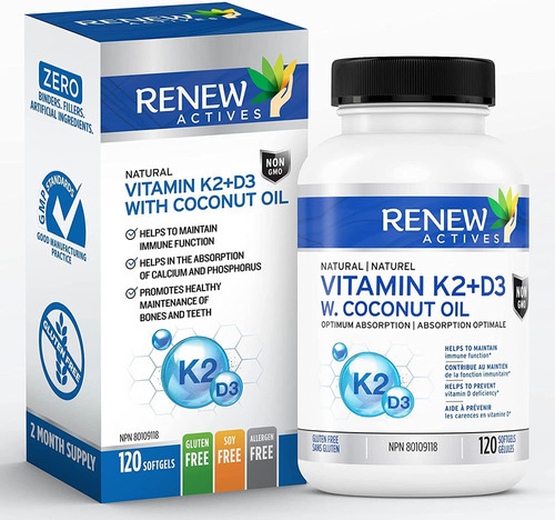 Suplemento Renew Actives D3 K2 Com Óleo De Coco Orgânico Pa