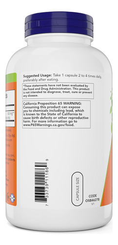 Now Cayenne (capsicum Annuum) 500 Mg, 360 Cápsulas Vegetais - Imagem 6