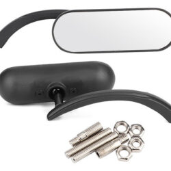 Espelho De Motocicleta, 2 Peças, Mini Oval Preto, Vista Tras