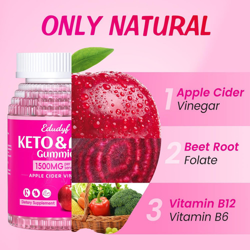 Edudyf Keto Acv Gummies-vinagre De Cidra Sem Açúcar, Fórmula - Imagem 3