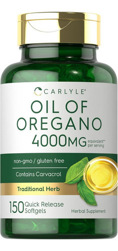 Suplemento De Óleo De Orégano Carlyle 4000 Mg 150 Cápsulas