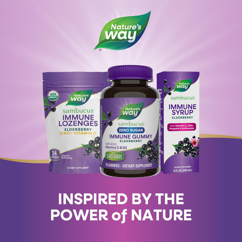 Gomas Imunes Sambucus Zero Sugar Da Natures Way, Suporte I - Imagem 6