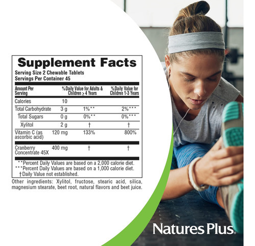 Suplemento Nature"s Plus Ultra Mastigável De Cranberry 200 M - Imagem 5