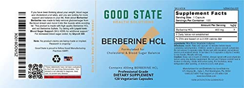 Bom Estado Berberina Hcl 400mg, 120 Cápsulas Vegetarianas - Imagem 3