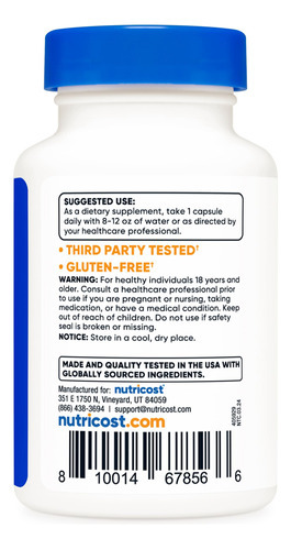 Suplemento Nutricost Fisetina Em Cápsulas 100mg, 60 Cápsulas - Imagem 4