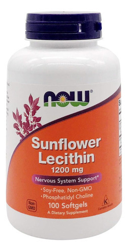 Now Foods Lecitina De Girassol 1200mg, 100 Contagem