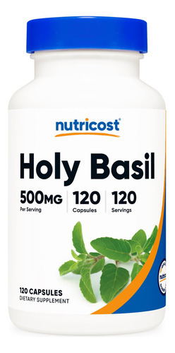 Suplemento Nutricost Holy Basil 500mg 120 Cápsulas Vegetaria