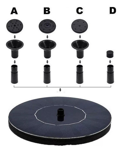 1 Bomba D"água Para Fonte Solar Com Bicos Para Jardim, - Imagem 2