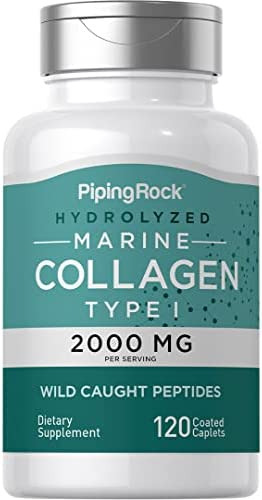 Colágeno Marinho Piping Rock 2000mg | 120 Cápsulas | Com Ác