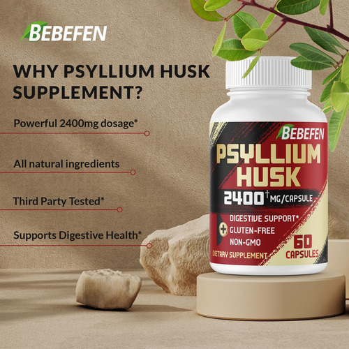 Cápsulas Bebefen Psyllium Husk 2400 Mg Com Pimenta Preta - F - Imagem 4