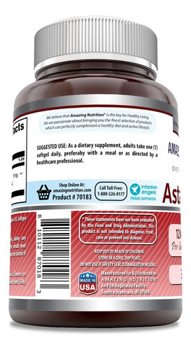 Fórmulas Incríveis Astaxantina 12mg Suplemento Softgels | Nã - Imagem 3