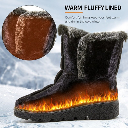 Botas De Neve Impermeáveis Femininas De Inverno - Imagem 3