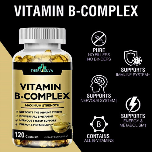 Complexo B De Vitamina De Força Máxima + Coq10 + Vitamina C - Imagem 4