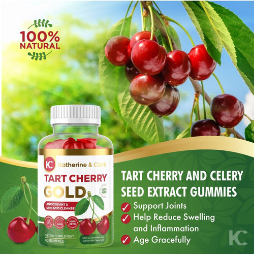 Katherine & Clark Tart Cherry Gold Montmorency Gummies - Tar - Imagem 5