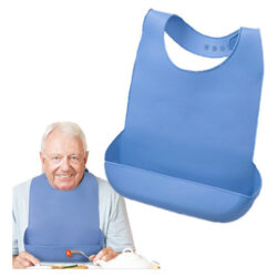 2 Peças Babador De Silicone Adulto Idoso Avental Impermeável