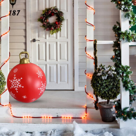 Enfeites De Bola Decorados De Natal Infláveis De Pvc Grandes - Imagem 45