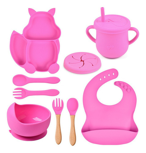 Conjunto De Talheres De Silicone Baby Squirrel De 9 Peças - Imagem 8