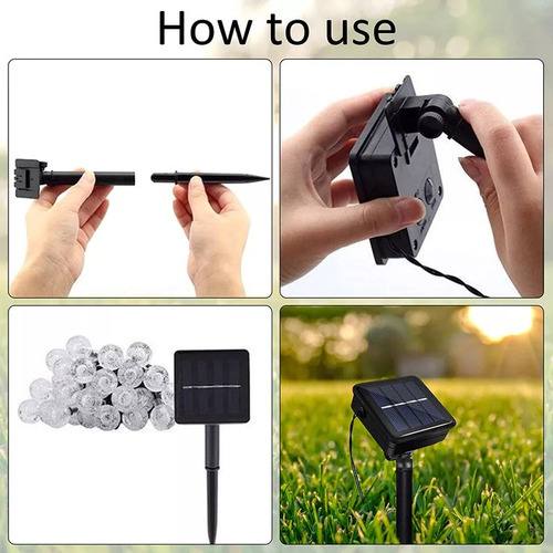 Cordão Varal 200 Leds Bolinha Cristal 22m Luz Solar - Imagem 4