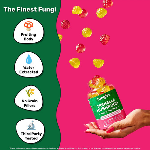 Gomas De Cogumelos Fungies Tremella, Mistura De Morango E Sa - Imagem 5