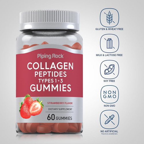 Gomas De Peptídeos De Colágeno Piping Rock | 60 Contagens | - Imagem 3